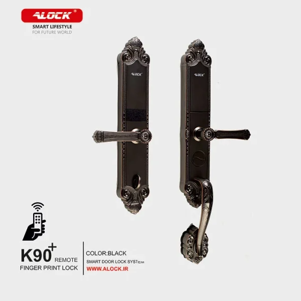 دستگیره هوشمند کلاسیک ALOCK مدل +K90 مشکی - Image 4