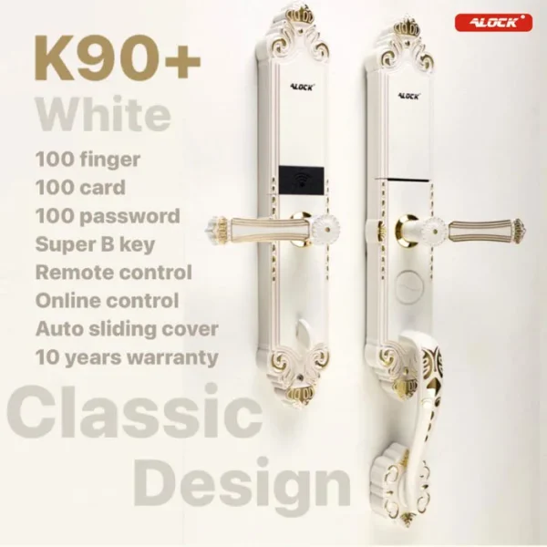 دستگیره هوشمند ALOCK مدل +K90 سفید - Image 6
