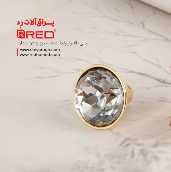 دستگیره کریستالی RED مدل HA277 طلایی - Image 2
