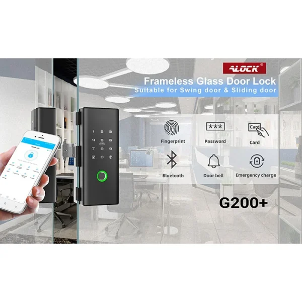 دستگیره اثر انگشتی شیشه سکوریت ایلاک مدل G200+