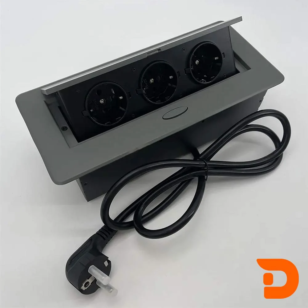 پریز-توکار-پلاتین-کد-1071 پریز-توکار-سه-سوکت-طوسی-1071