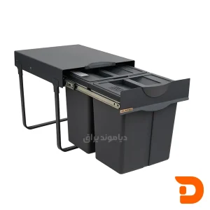 سطل زباله کابینتی آرام بند پلاتین مدل 8633