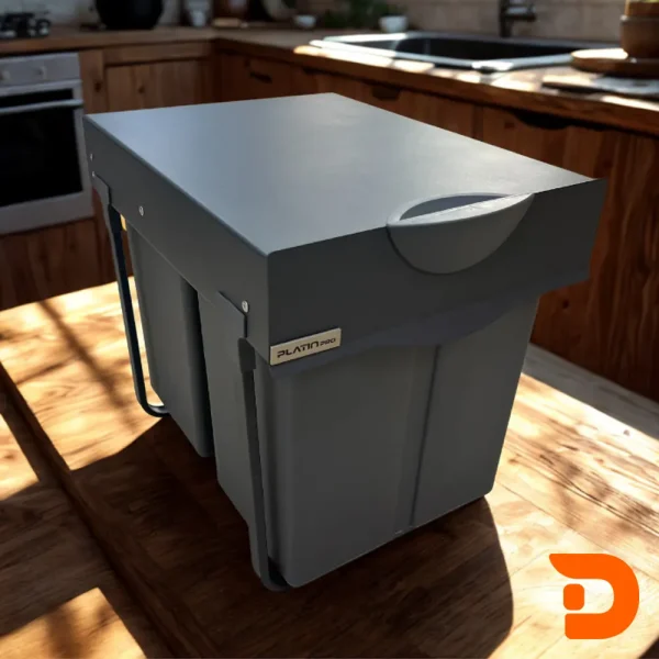 سطل زباله کابینتی آرام بند پلاتین مدل 8633 - Image 3
