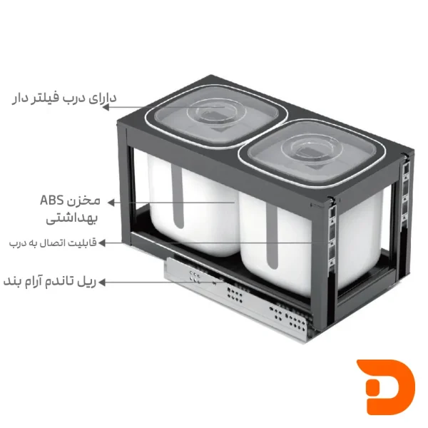 مشخصات سطل برنج کابینتی ملونی 9214