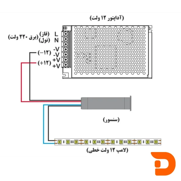 آموزش نصب سنسور درب کابینتی تایمر دار